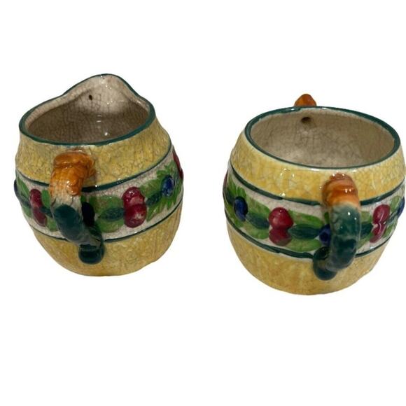 Vintage Made in Japan  Fruit Leaves Creamer and Sugar - Picture 4 of 12